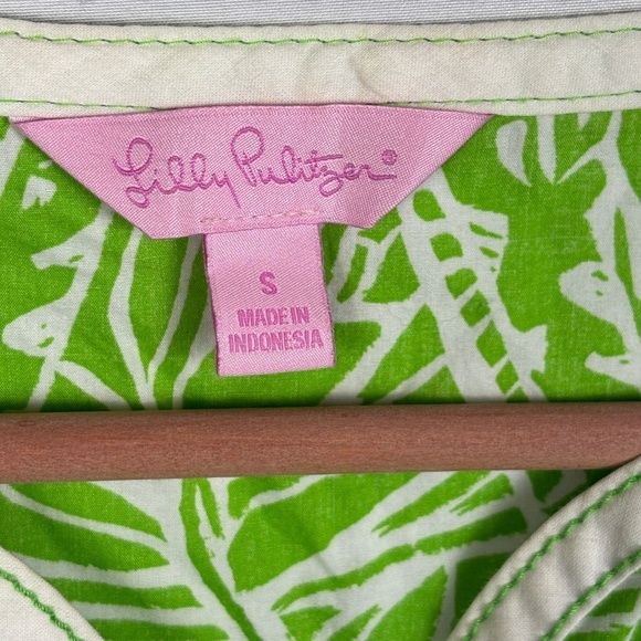 LILLY PULITZER Womens ¾ Sleeve Cotton Popover Blouse Top Sz S Beachy Coastal - Picture 4 of 9
